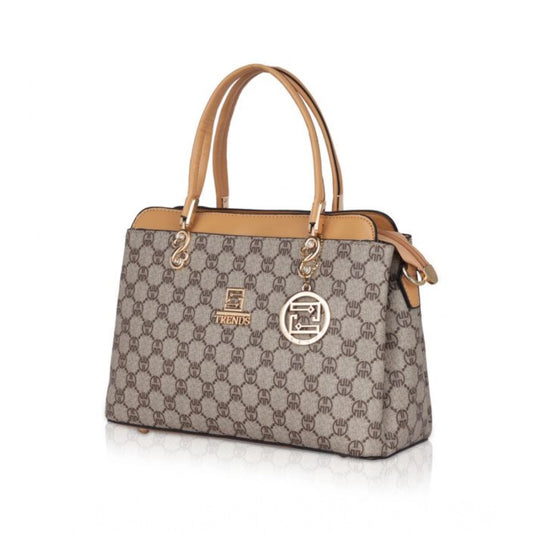 indoraa Women's Faux Leather Printed Handbag (Camel)