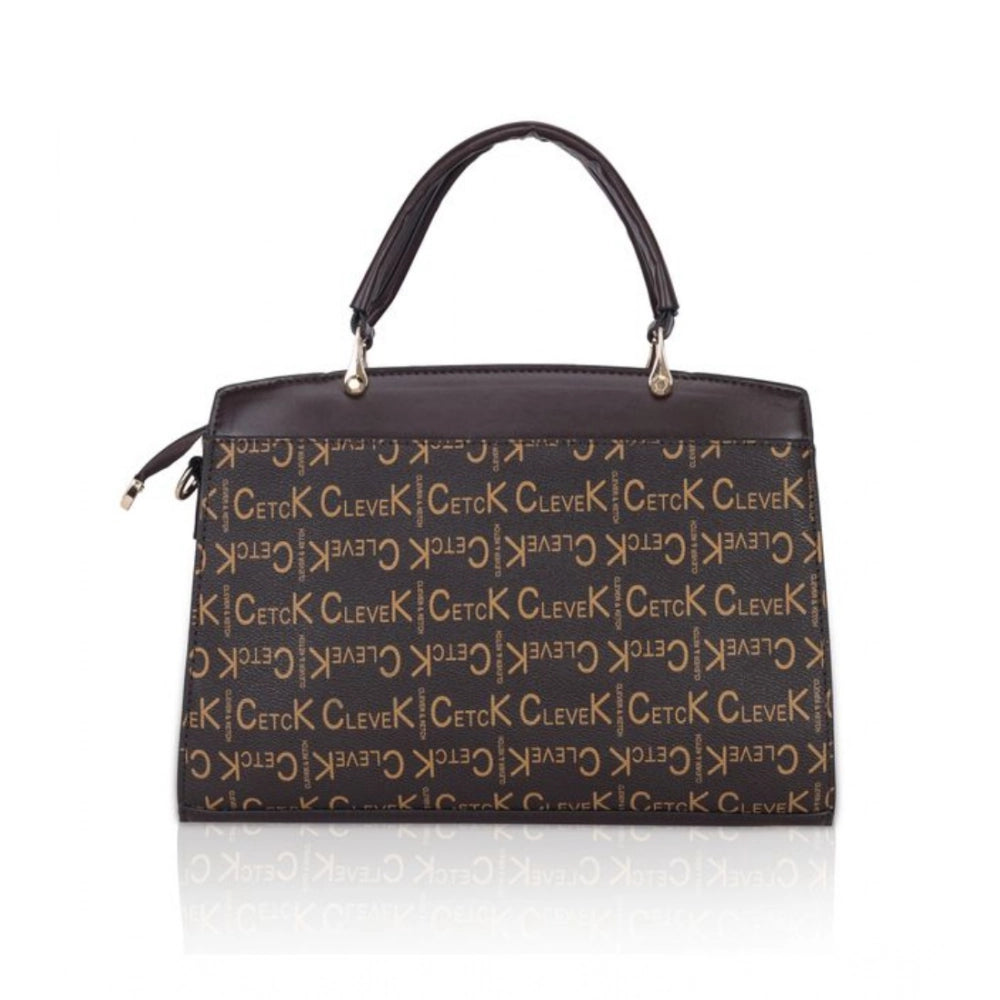 indoraa Women's Faux Leather Printed Handbag (Coffee)