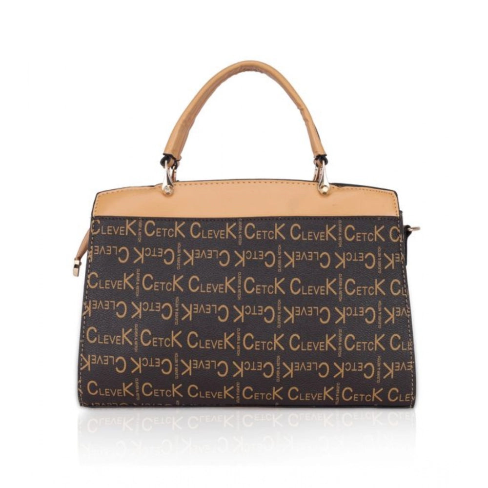 indoraa Women's Faux Leather Printed Handbag (Camel)