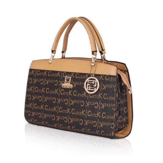 indoraa Women's Faux Leather Printed Handbag (Camel)