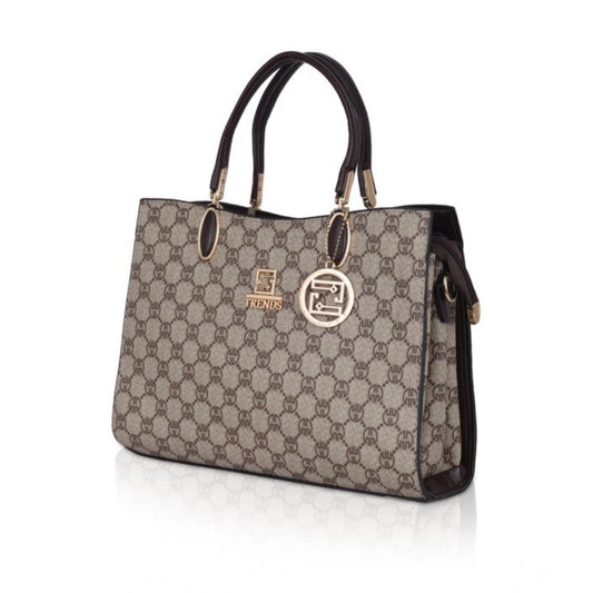 indoraa Women's Faux Leather Printed Handbag (Coffee)