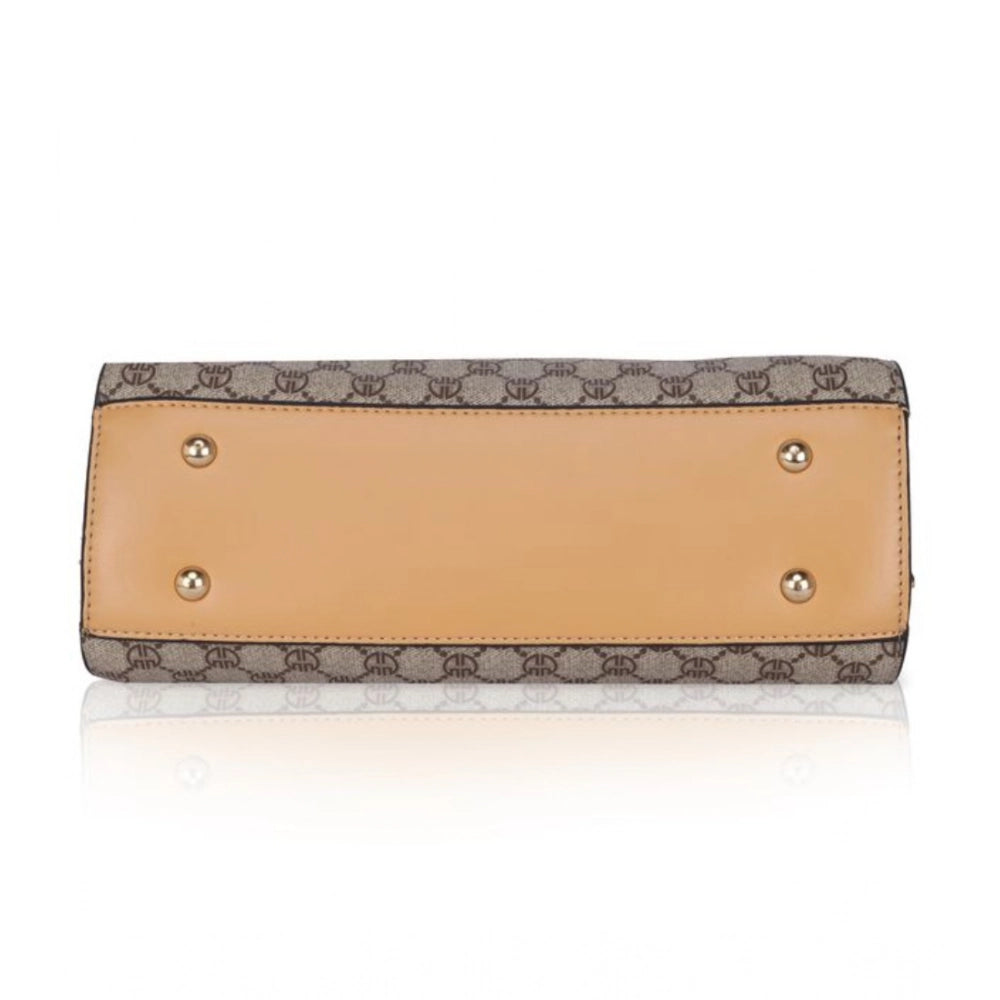 indoraa Women's Faux Leather Printed Handbag (Camel)