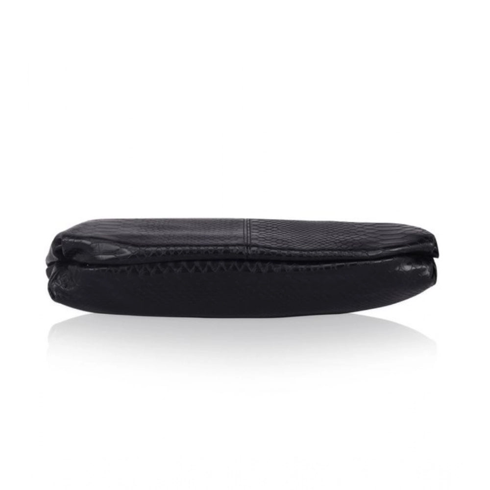 indoraa Women's Faux Leather Textured Sling Bag (Black)