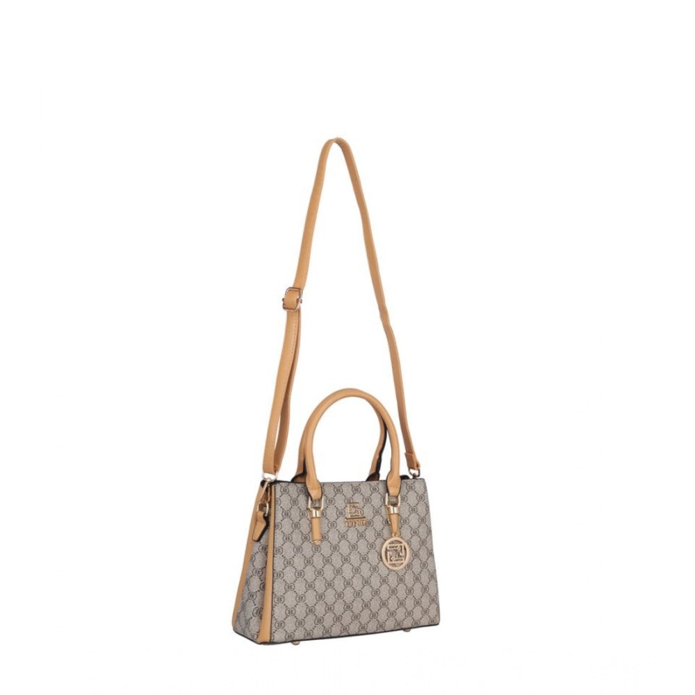indoraa Women's Faux Leather Printed Handbag (Camel)