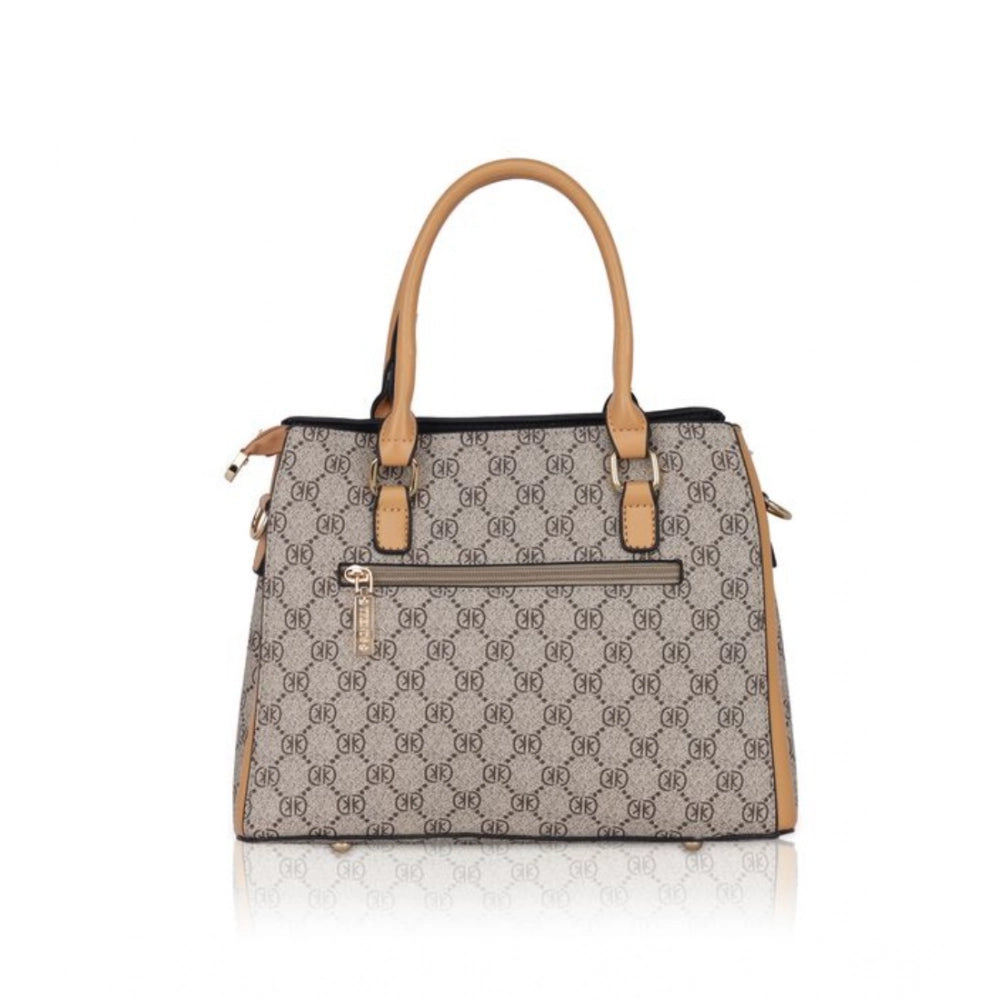 indoraa Women's Faux Leather Printed Handbag (Camel)