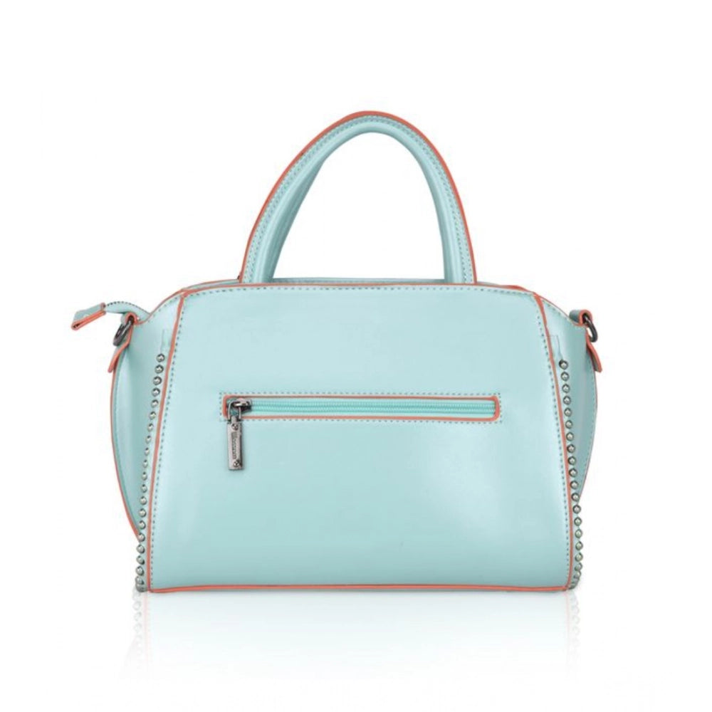 indoraa Women's Faux Leather Metal Beads Handbag (Green)