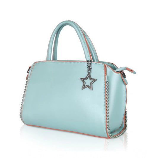 indoraa Women's Faux Leather Metal Beads Handbag (Green)