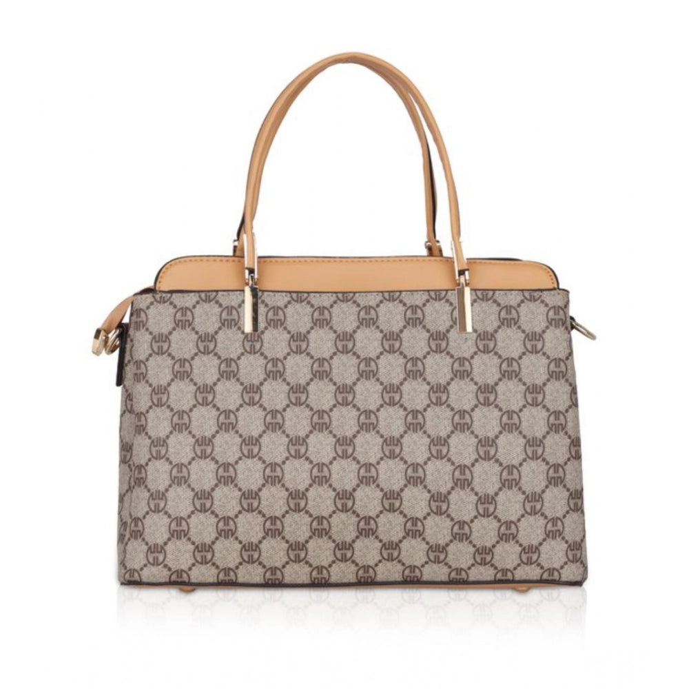 indoraa Women's Faux Leather Printed Handbag (Camel)