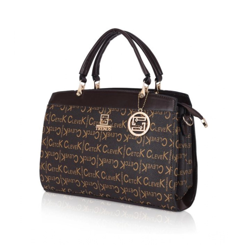 indoraa Women's Faux Leather Printed Handbag (Coffee)