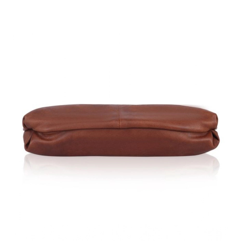 indoraa Women's Faux Leather Solid Sling Bag (Brown)