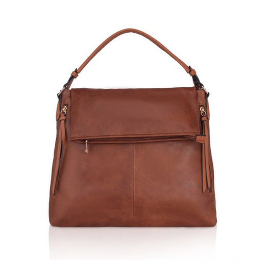 indoraa Women's Faux Leather Solid Sling Bag (Brown)
