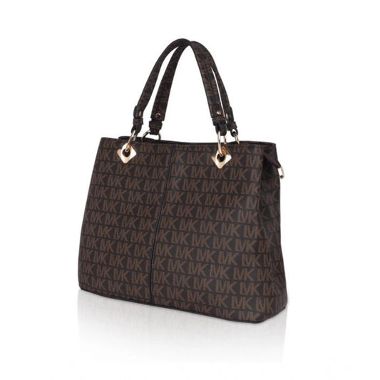 indoraa Women's Faux Leather Printed Handheld Bag (Brown)