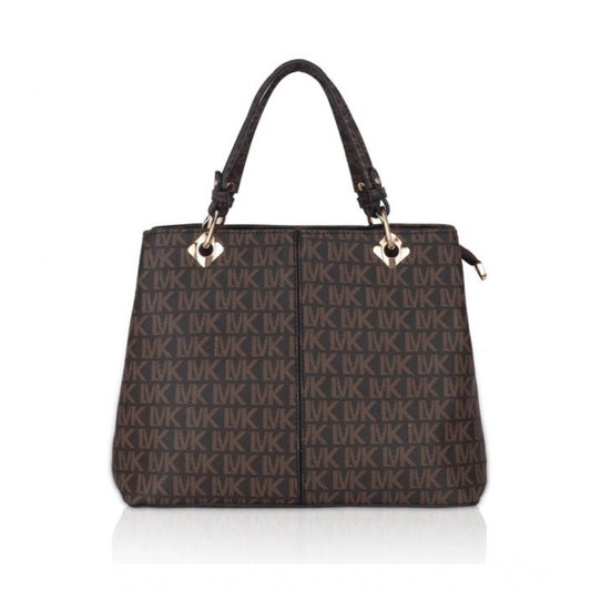 indoraa Women's Faux Leather Printed Handheld Bag (Brown)