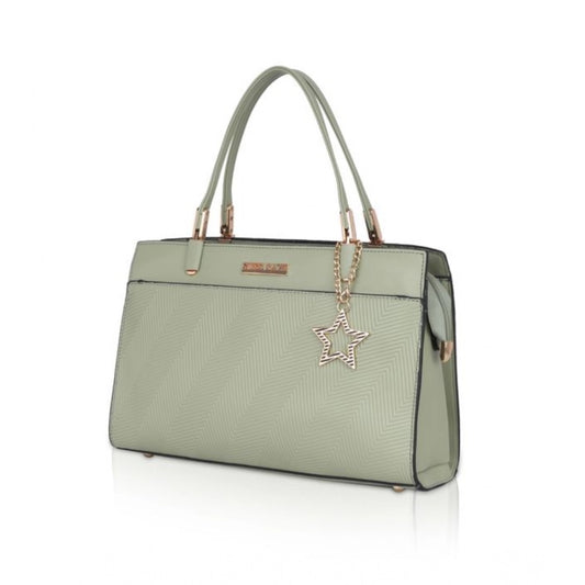 indoraa Women's Faux Leather Textured Adjustable Long Belt Handbag (Green)