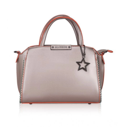 indoraa Women's Faux Leather Metal Beads Handbag (Bronze)