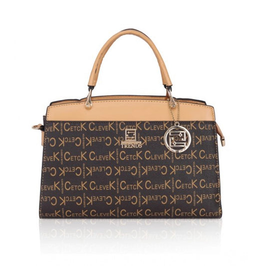 indoraa Women's Faux Leather Printed Handbag (Camel)