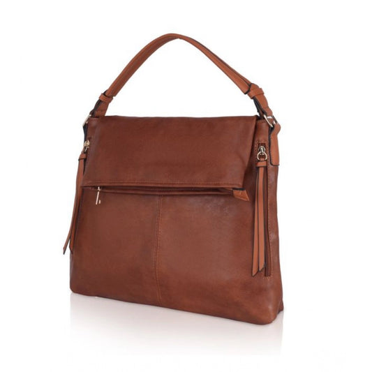 indoraa Women's Faux Leather Solid Sling Bag (Brown)