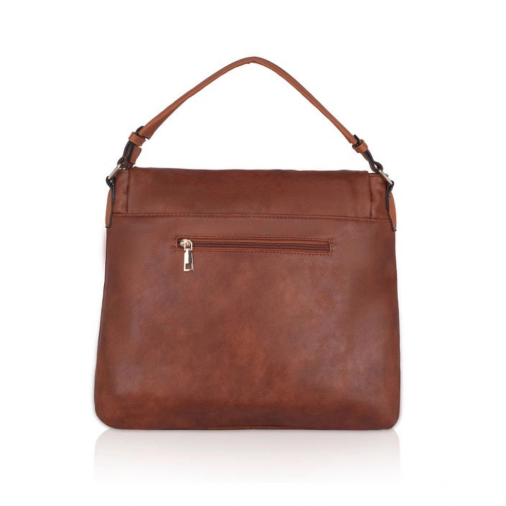 indoraa Women's Faux Leather Solid Sling Bag (Brown)