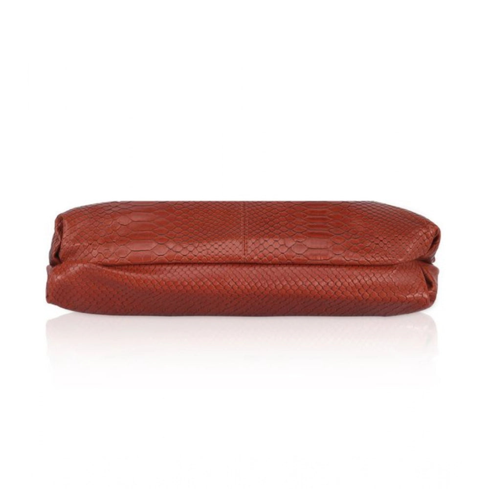 indoraa Women's Faux Leather Textured Sling Bag (Brown )