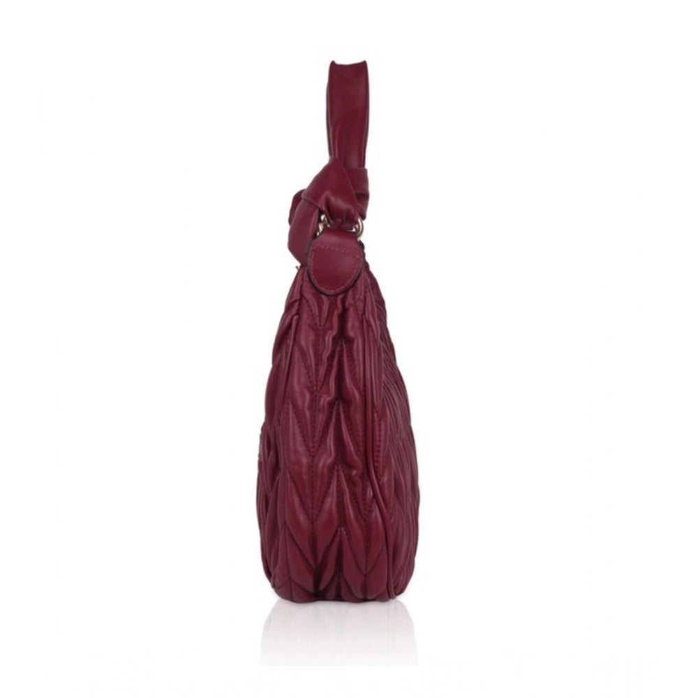 indoraa Women's Faux Leather Textured Handbag (Red)
