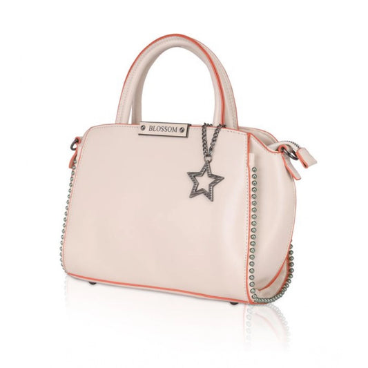indoraa Women's Faux Leather Metal Beads Handbag (Pink)