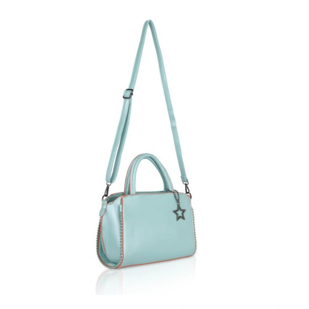 indoraa Women's Faux Leather Metal Beads Handbag (Green)