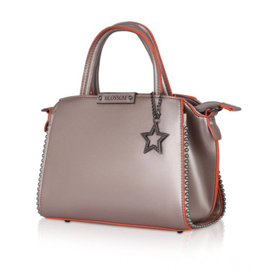 indoraa Women's Faux Leather Metal Beads Handbag (Bronze)