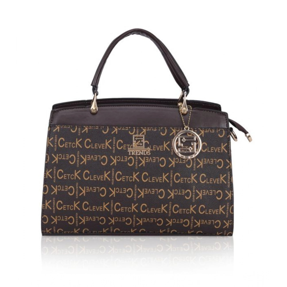 indoraa Women's Faux Leather Printed Handbag (Coffee)