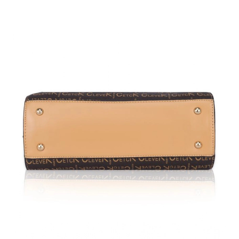 indoraa Women's Faux Leather Printed Handbag (Camel)
