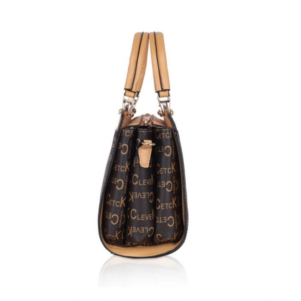 indoraa Women's Faux Leather Printed Handbag (Camel)