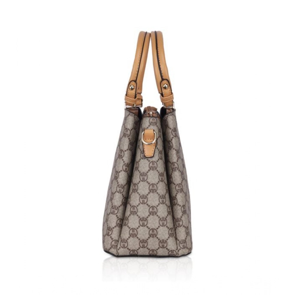 indoraa Women's Faux Leather Printed Handbag (Camel)