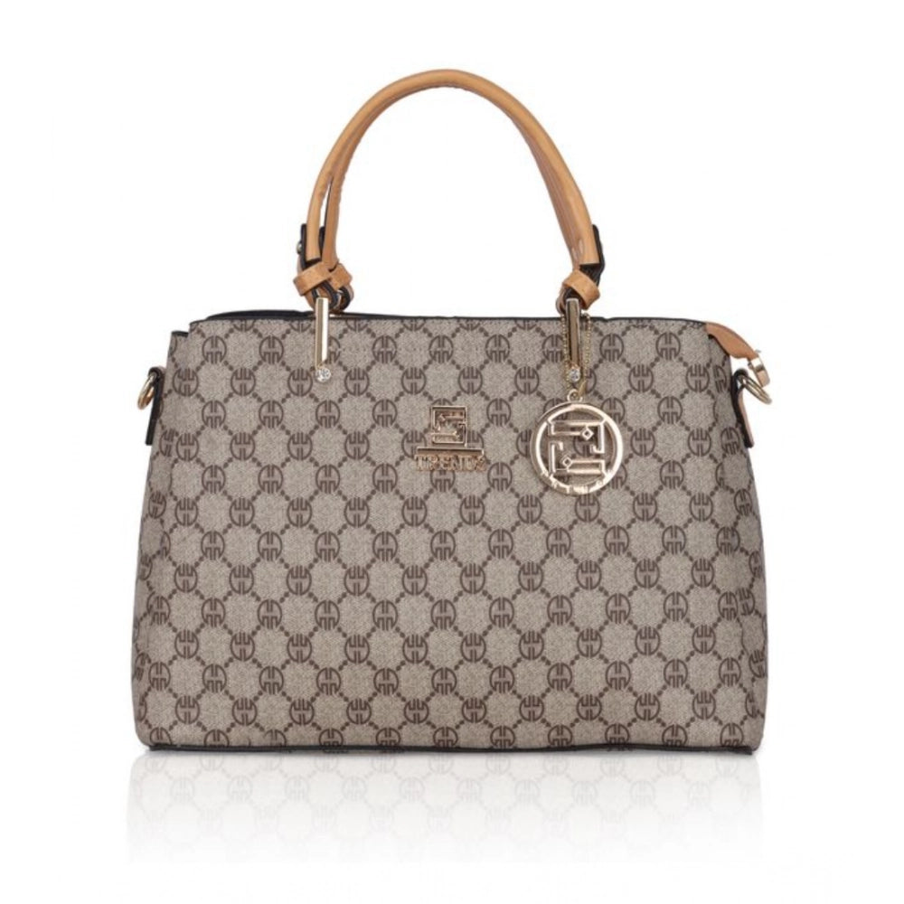 indoraa Women's Faux Leather Printed Handbag (Camel)