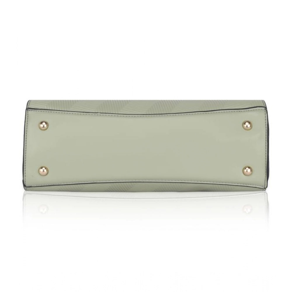 indoraa Women's Faux Leather Textured Adjustable Long Belt Handbag (Green)