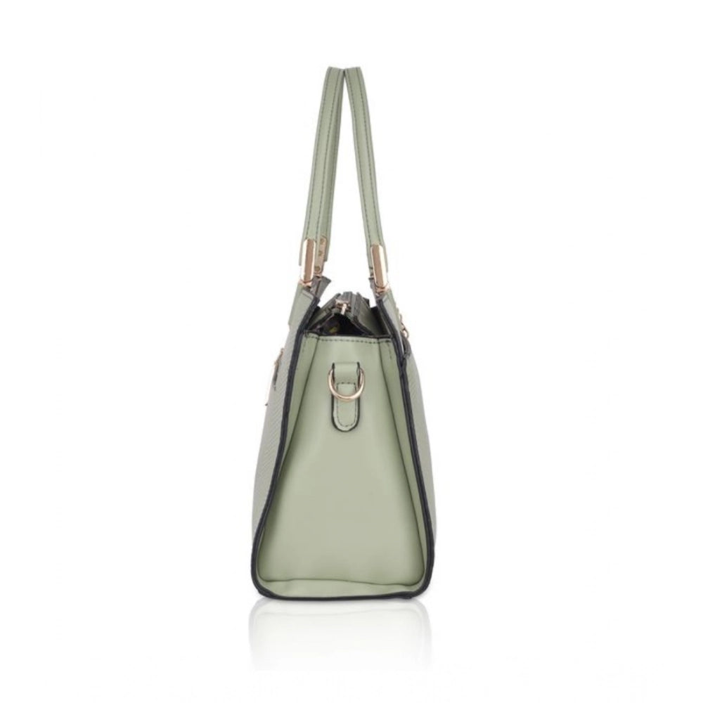 indoraa Women's Faux Leather Textured Adjustable Long Belt Handbag (Green)