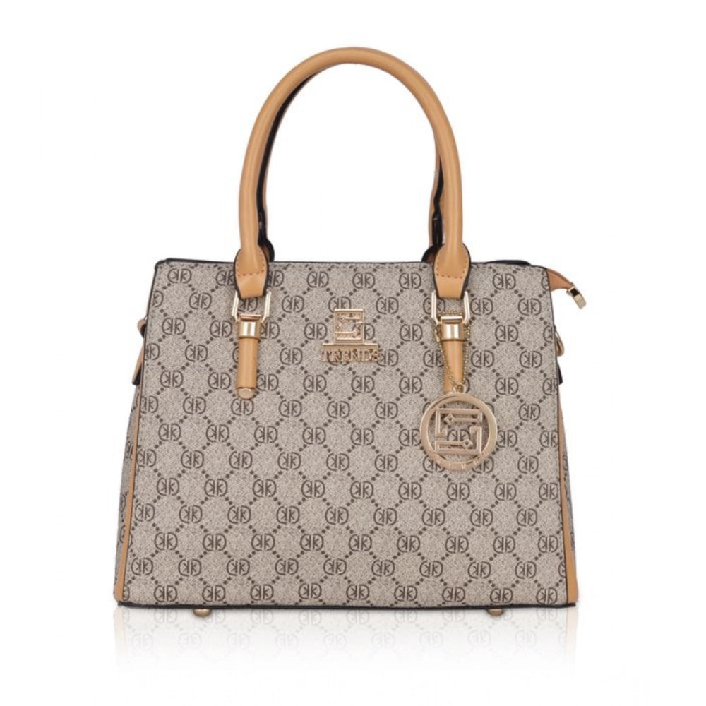 indoraa Women's Faux Leather Printed Handbag (Camel)