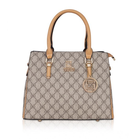 indoraa Women's Faux Leather Printed Handbag (Camel)