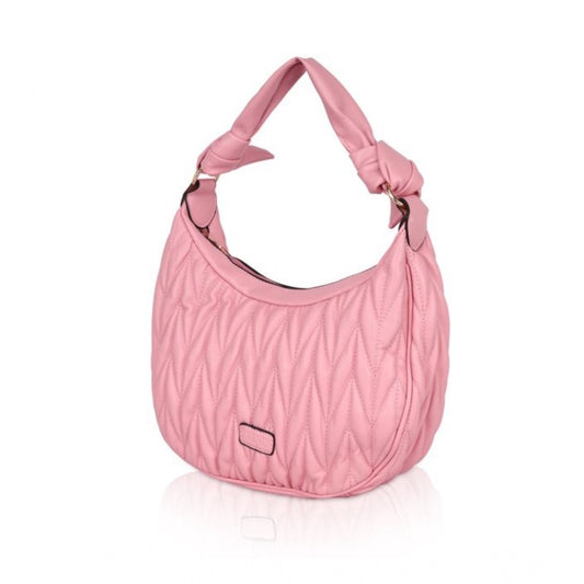 indoraa Women's Faux Leather Textured Handbag (Pink)