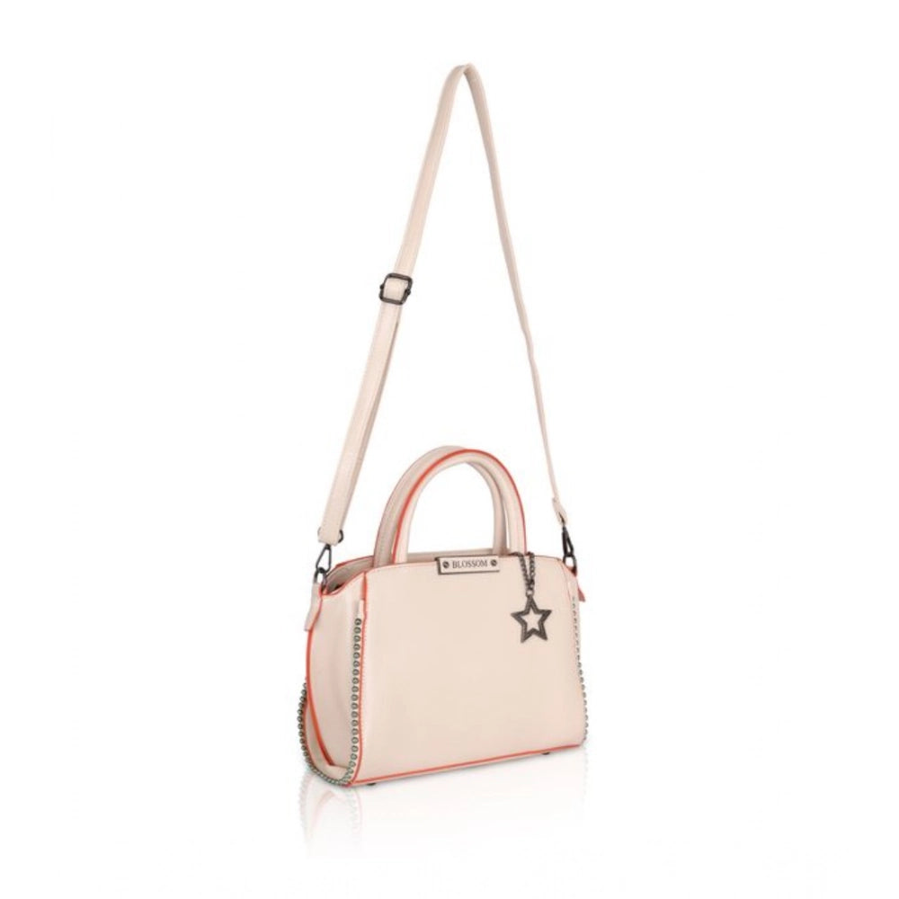 indoraa Women's Faux Leather Metal Beads Handbag (Pink)