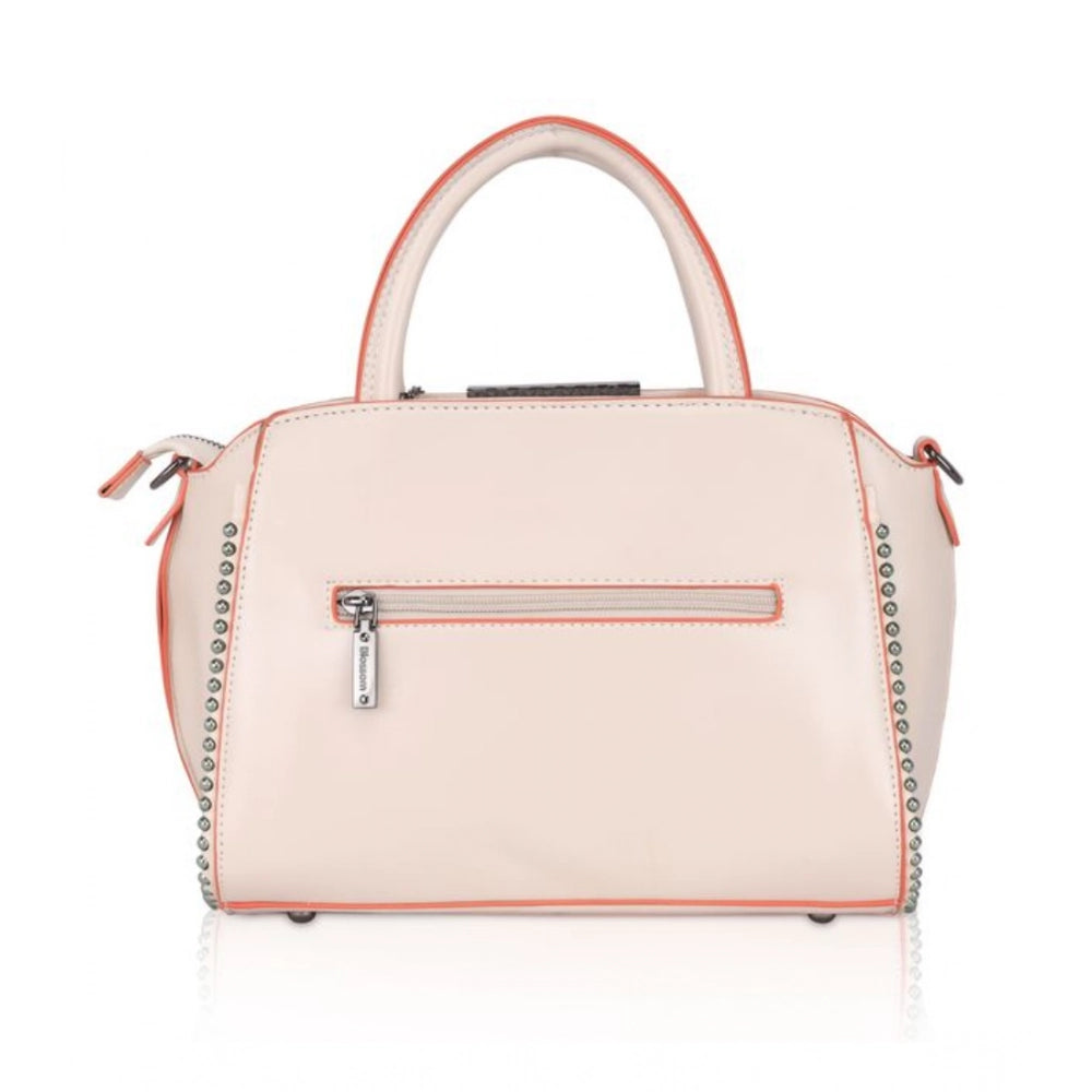 indoraa Women's Faux Leather Metal Beads Handbag (Pink)