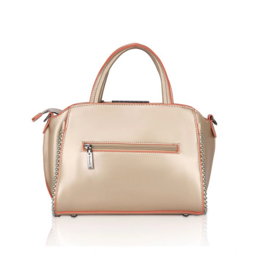 indoraa Women's Faux Leather Metal Beads Handbag (Gold)