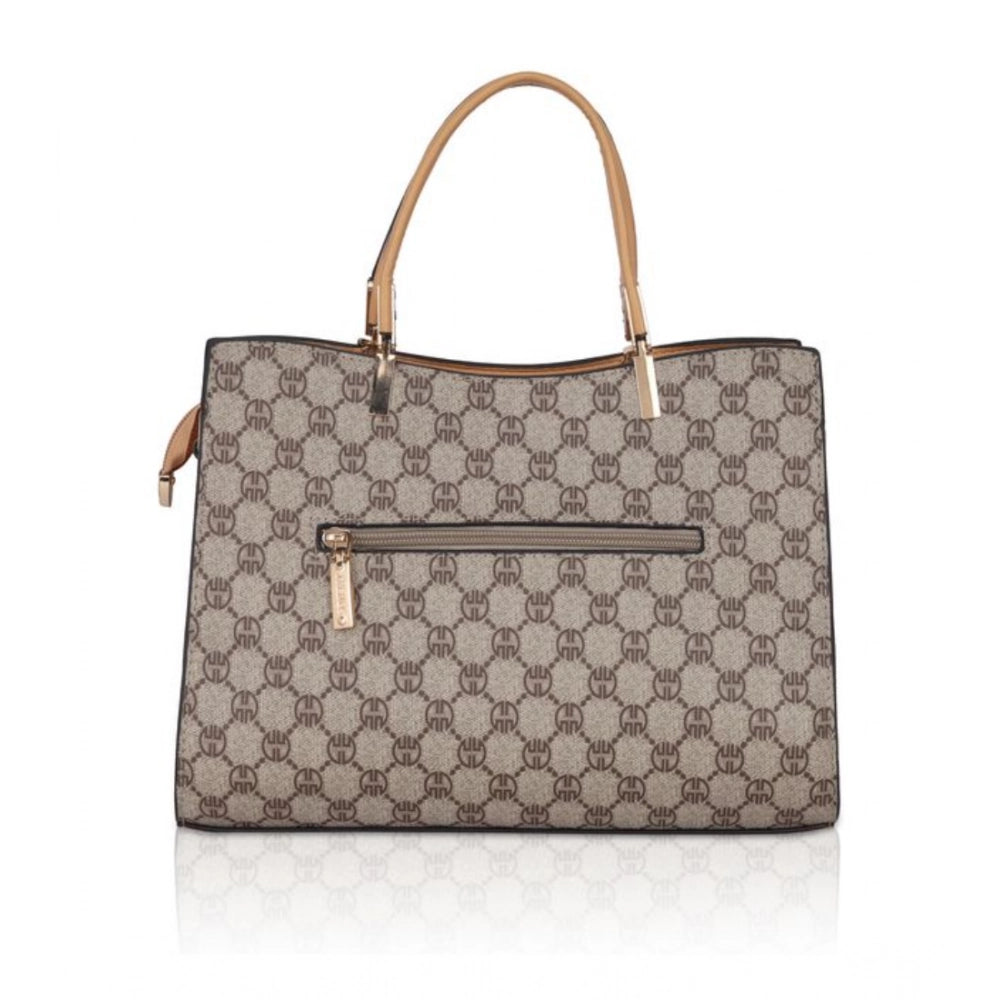 indoraa Women's Faux Leather Printed Handbag (Camel)