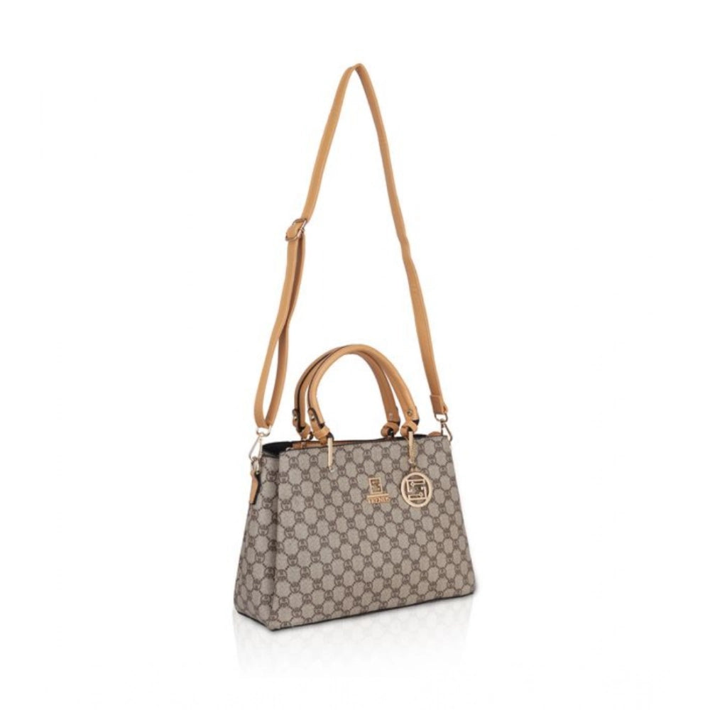 indoraa Women's Faux Leather Printed Handbag (Camel)