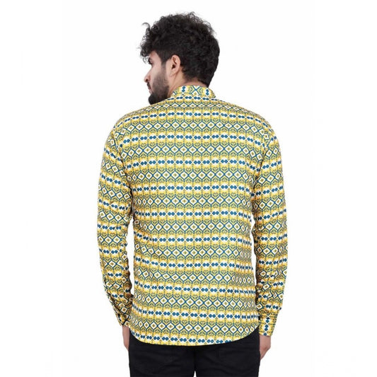 Indoraa Men's Cotton Blended Printed Full Sleeve Shortkurta (Multicolor)