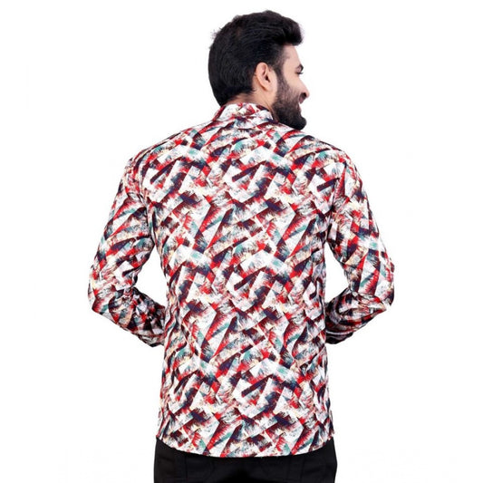Indoraa Men's Cotton Blended Printed Full Sleeve Shortkurta (Multicolor)