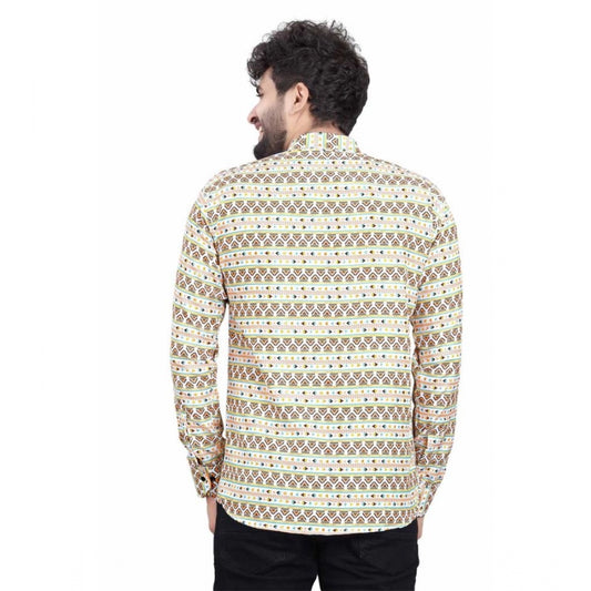 Indoraa Men's Cotton Blended Printed Full Sleeve Shortkurta (Multicolor)