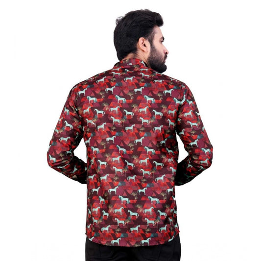 Indoraa Men's Cotton Blended Printed Full Sleeve Shortkurta (Multicolor)
