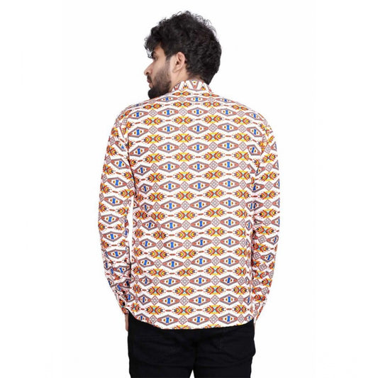 Indoraa Men's Cotton Blended Printed Full Sleeve Shortkurta (Multicolor)