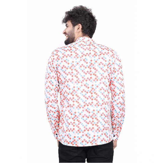 Indoraa Men's Cotton Blended Printed Full Sleeve Shortkurta (Multicolor)