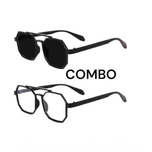 indoraa Pack Of 2 Classic Unisex UV400 Protection Sunglasses (MultiColor)