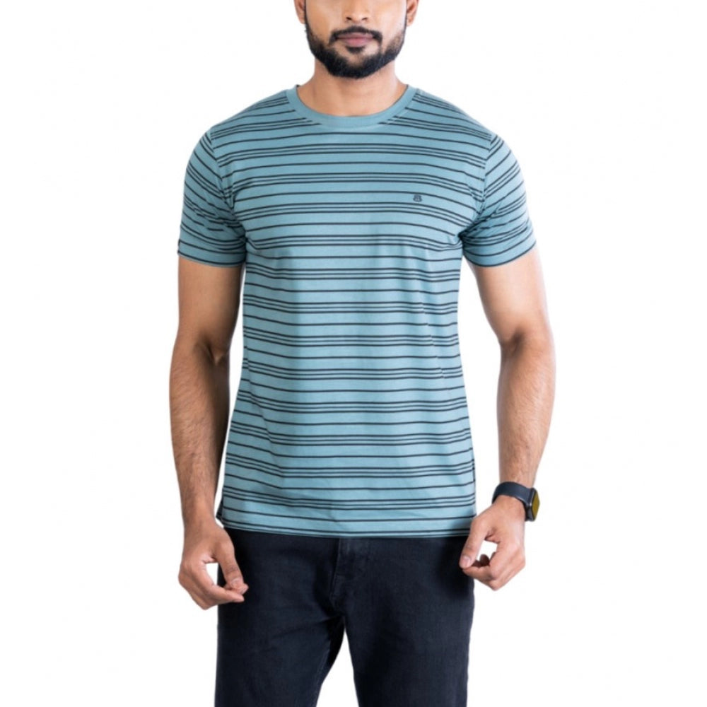 Indoraa Men's Casual Cotton Printed Round Neck Half Sleeve T-Shirt (Gery)